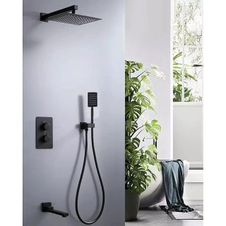 Душевой комплект ALMAes Weber TVZ-0808 чёрный матовый